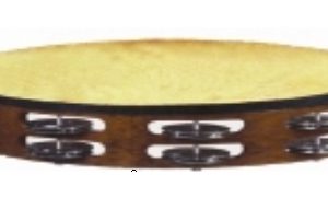 טמבורין 10" מעץ עם עור ו 16 זוגות מצלצלים