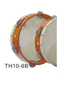 טמבורין 10" מעץ עם עור ומצלצלים