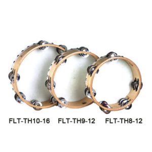 טמבורין 8" מעץ עם עור ו 12 זוגות מצלצלים